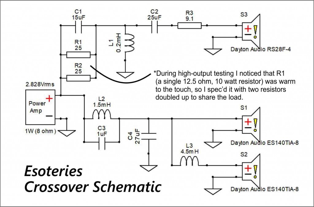 crossover schematic | Parts Express Project Gallery