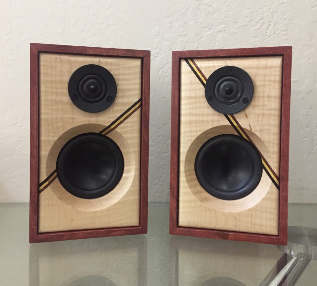 Curly Maple Mini Bookshelf Speakers