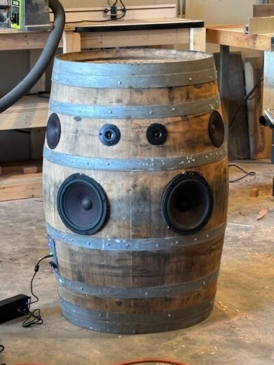 Whiskey barrel Bluetooth speaker